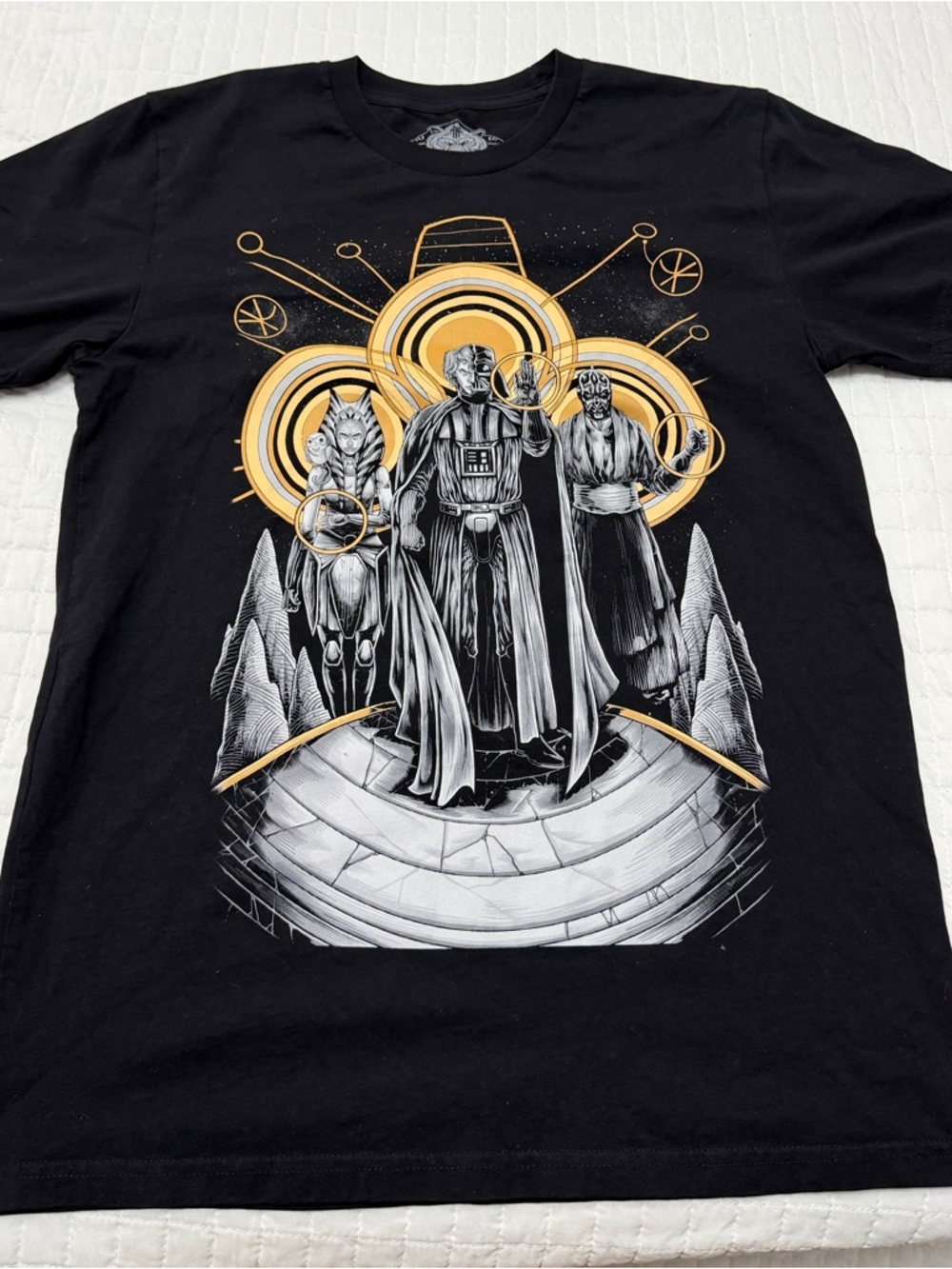 Star Wars Graphic Tee Darth Vader Ahsoka Maul Black Size M